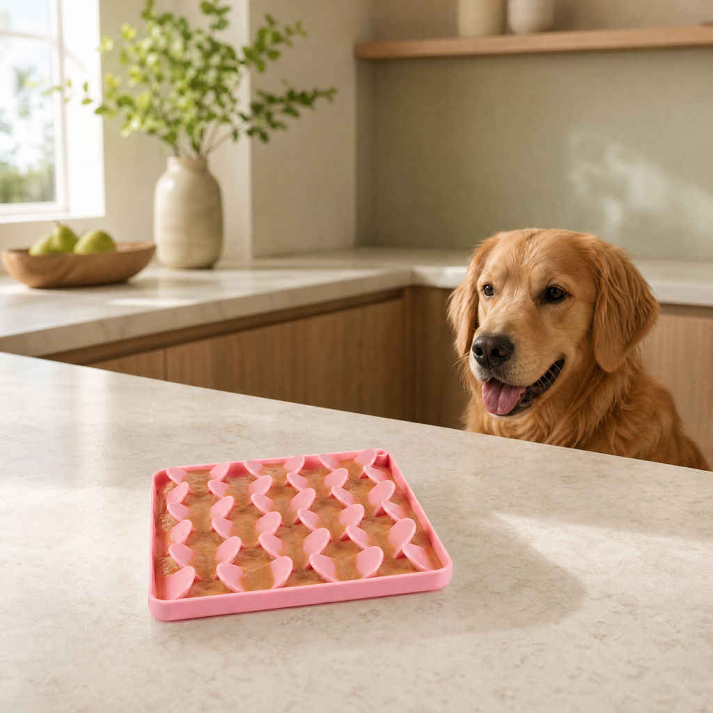 Fofos silicone lick mat prepared in a modern kitchen